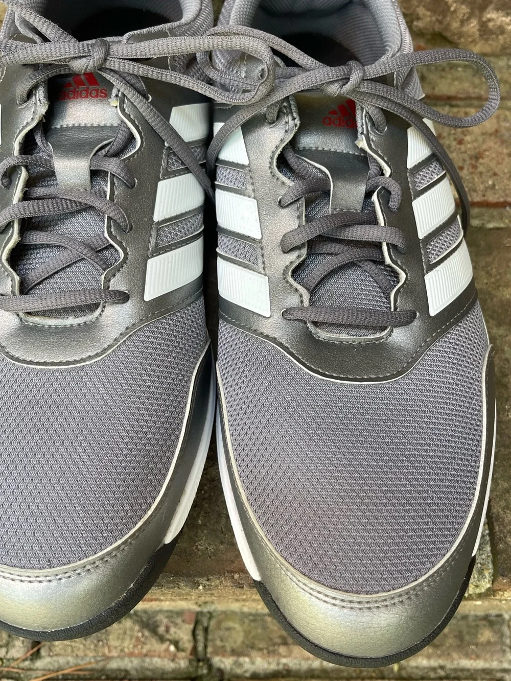 Adidas Men’s Golf Shoes Size 11.5 Gray Silver White Spiked EE9420